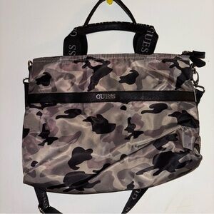 Guess Nylon Black and Green Messenger Crossbody Bag w/ Camouflage Design
